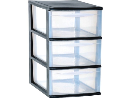 Tour 3 tiroirs gm 255x360x410 noir EDA - 17736