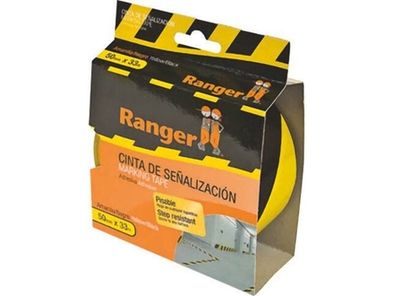 RUBAN DE SECURITE - AUTOCOLLANT JAUNE / NOIR 50MMX33M - BLISTER -20421