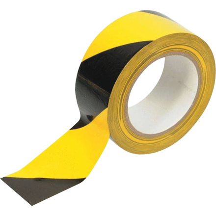 RUBAN DE SECURITE - AUTOCOLLANT JAUNE NOIR 50MMX66M - Neutre - 20425