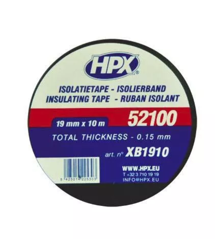 Ruban isolant pvc noir 19mmx10m HPX - 20564