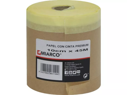 Papier avec ruban de masquage 80°c 10cmx45m MIARCO - 20600