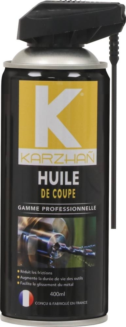 Huile de coupe karzhan pour usinage avec tête 2 jets - aérosol 400ml -24570