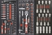 Servante d'atelier 7 tiroirs composée de 205 outils - modules finition carbone DRAKKAR TOOLS - 25059