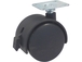 Roulette de fauteuil pivot.+frein dble galet d.50 a platine - 26365