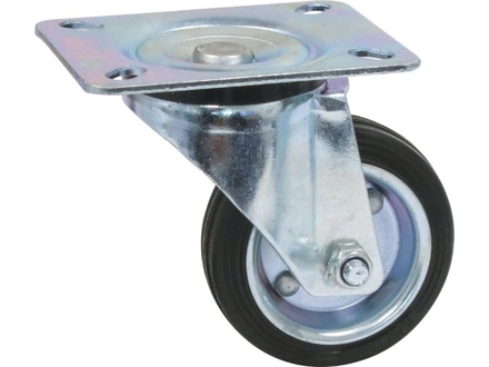 Roulette pivot. chape zinguee bandage caoutchouc d.80 60kg - 26410
