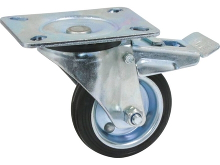 Roulette pivot.+frein chape zinguee bandage caoutchouc d.100 - 26421