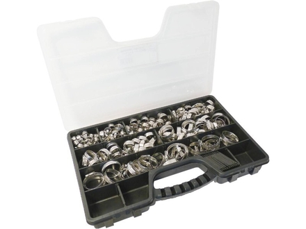 Coffret 175 colliers bande pleine 12mm d.8 a 50 acier inox 316 - 26515