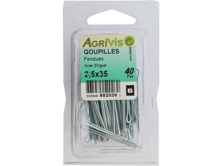 40 goupilles fendues acier zing. 2.5x35 - 26910