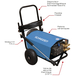 NETTOYEUR HP EAU FROIDE TRI 900L/H 200 BARS + FLEXIBLE 15M - SCHNEIDER NHP - 50063