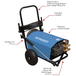 NETTOYEUR HP EAU FROIDE TRI 900L/H 200 BARS + FLEXIBLE 20M - SCHNEIDER NHP - 50064
