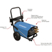 NETTOYEUR HP EAU FROIDE TRI 1260L/H 150 BARS + FLEXIBLE 10M - SCHNEIDER NHP - 50071