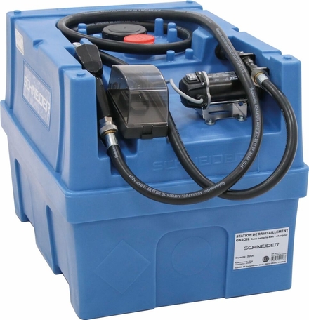 Cuve de ravitaillement gasoil PE 200L avec kit pompe à gasoil et plateforme 20V Li-ion sans chargeur ni batterie SCHNEIDER - 50440