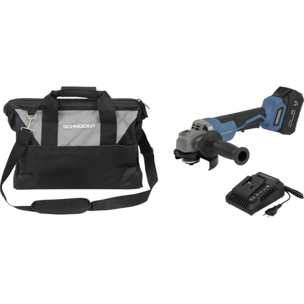 MEULEUSE 125mm 20V 1 BATTERIE 5 AH + CHARGEUR 3A + SAC - SCHNEIDER ELECTRO - 50980
