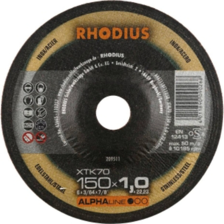 LOT DE 25 DISQUES A TRONCONNER XTK70 230 X 1.9 X 22 - RHODIUS - 55551