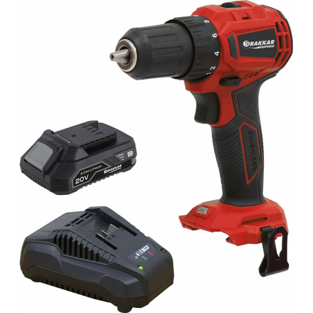 PERCEUSE/VISSEUSE 20V 40NM BRUSHLESS 1 BATTERIE 2AH + CHARGEUR 3A - DRAKKAR EQUIPEMENT - 55880