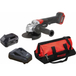 MEULEUSE D'ANGLE 125MM 20V BRUSHLESS AVEC 1 BAT 5AH LI-ION + CHARGEUR + SAC - DRAKKAR EQUIPEMENT - 55896