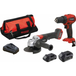 PACK PERCEUSE 40NM + MEULEUSE 125 + 1 BAT 2AH + 1 BAT 4AH + CHARG + SAC - DRAKKAR EQUIPEMENT - 55950