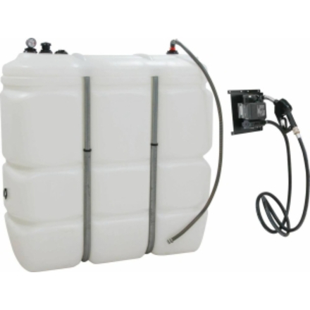 CUVE DE STOCKAGE FUEL PEHD DP 1500L BLANCHE STATION ECO 230V 60L/MN - DRAKKAR EQUIPEMENT - 56054