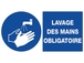 Panneau lavage des mains obligatoire à fixer 330x200mm - 61504