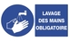 Panneau lavage des mains obligatoire à fixer 330x200mm - 61504