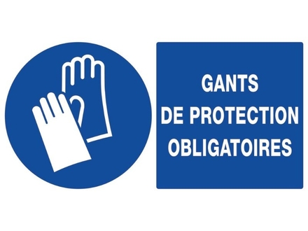 Panneau gants de protection obligatoires rigide 330x200mm - 61506