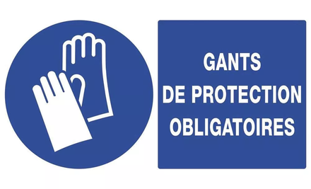 Panneau gants de protection obligatoires rigide 330x200mm - 61506