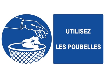Panneau utilisez les poubelles rigide 330x200mm - 61508
