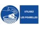 Panneau utilisez les poubelles rigide 330x200mm - 61508