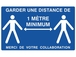 Panneau garder une distance de 1 mètre minimum rigide 330x200mm - 61512