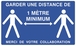 Panneau garder une distance de 1 mètre minimum rigide 330x200mm - 61512