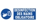 Panneau désinfection des mains obligatoire adhésif 300x100m - 61526