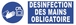 Panneau désinfection des mains obligatoire adhésif 300x100m - 61526