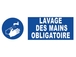 Panneau lavage des mains obligatoire adhésif 300x100mm - 61528
