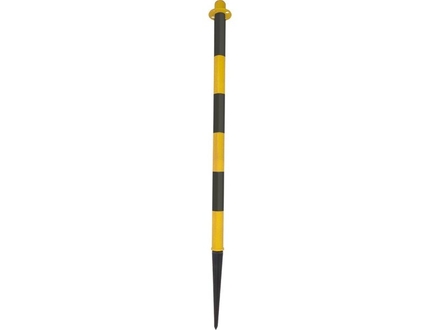 Poteau de signalisation à piquer plastique jaune et noir 40mm 850mm - 61565