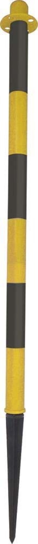 Poteau de signalisation à piquer plastique jaune et noir 40mm 850mm - 61565
