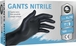 Gants jetables ambidextres nitrile 240mm noir T10 - Boîte de 100 pcs NOWEAR - 65003