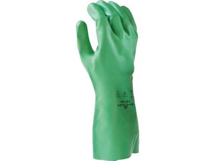 Gants chimiques 100% enduit nitrile floqué biodégradable 355mm vert SHOWA - 65136