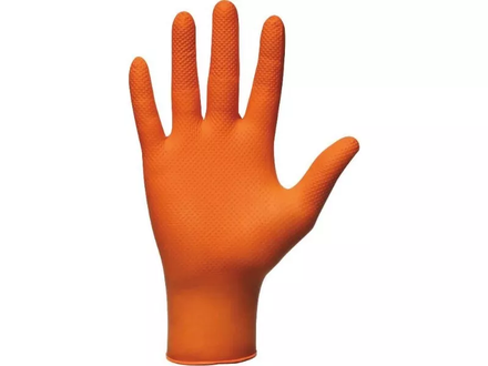 Gants jetables ambidextres nitrile 240mm 0,26mm orange M(8) - Boîte de 50 pcs MERCATOR - 65148