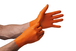 Gants jetables ambidextres nitrile 240mm 0,26mm orange XXL(11) - Boîte de 50 pcs MERCATOR - 65151