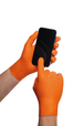 Gants jetables ambidextres nitrile 240mm 0,26mm orange XXL(11) - Boîte de 50 pcs MERCATOR - 65151