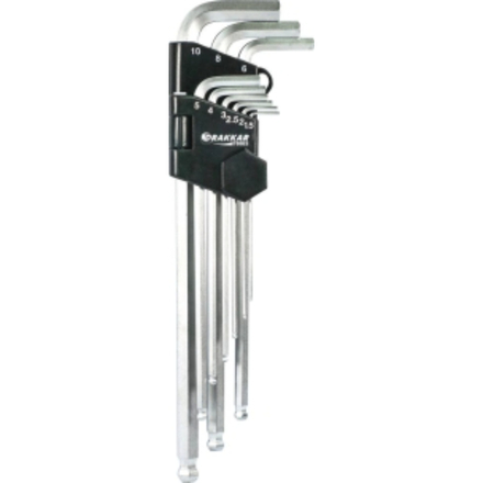 9 CLES MALES HEXAGONALES EXTRA LONGUES MAGNETIQUES AVEC EMBOUT SPHERIQUE - DRAKKAR TOOLS - 68430