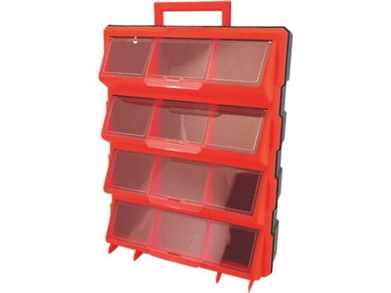 Armoire de rangement plastique 12 tiroirs + poignée et vitre transparente 470x360x130mm DRAKKAR EQUIPEMENT - 72559