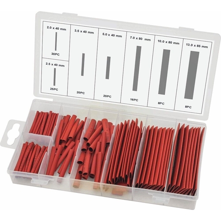 GAINE THERMORÉTRACTABLE 40 À 85MM ROUGE RETREINT 2:1 - COFFRET DE 127 PCS - STILKER - 77931