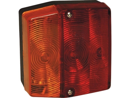 Feu arrière carré 12v 3 fonctions avec connecteur 5 plots ASPOCK - 79539
