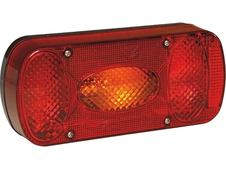 Feu arrière rectangle 12v 5 fonctions avec connecteur 5 plots 218x98mm ASPOCK - 79550