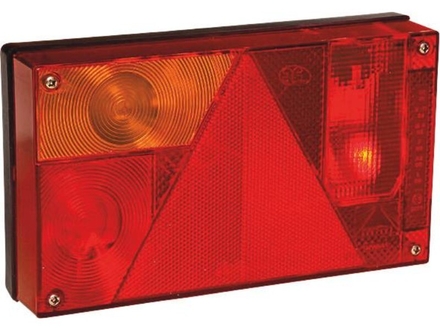 Feu arrière rectangle 12v 6 fonctions avec connecteur 5 plots 240x140mm ASPOCK - 79553
