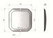 Plafonnier carré extra plat led 10/30v 1250 lumens 124x124x12mm - 79650