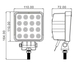 Phare de travail carré led 10/32v 48w 2800 lumens faisceau large SODIFLASH - 79697