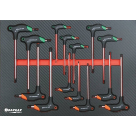 MODULE MOUSSE FINITION CARBONE PLEIN TOURNEVIS AVEC POIGNEE EN T HEX/TORX - DRAKKAR TOOLS - 84265