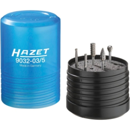 FRAISE METALLIQUE SUR TIGE 3 A 5MM - COFFRET PLASTIQUE DE 5PC - HAZET - HZ222483